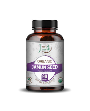 Just Jaivik Organic Jamun Seed Caplets bottle