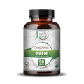 Just Jaivik Organic Neem Caplets bottle for skin detox and immunity