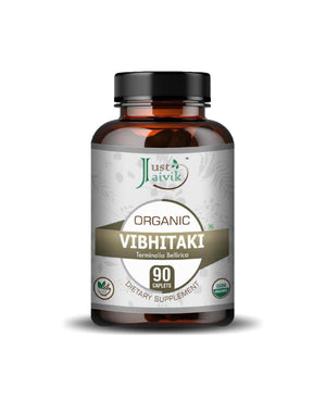 Just Jaivik Organic Vibhitaki Caplets 750mg herbal supplement