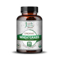Just Jaivik Organic Wheatgrass Caplets bottle with 90 tablets