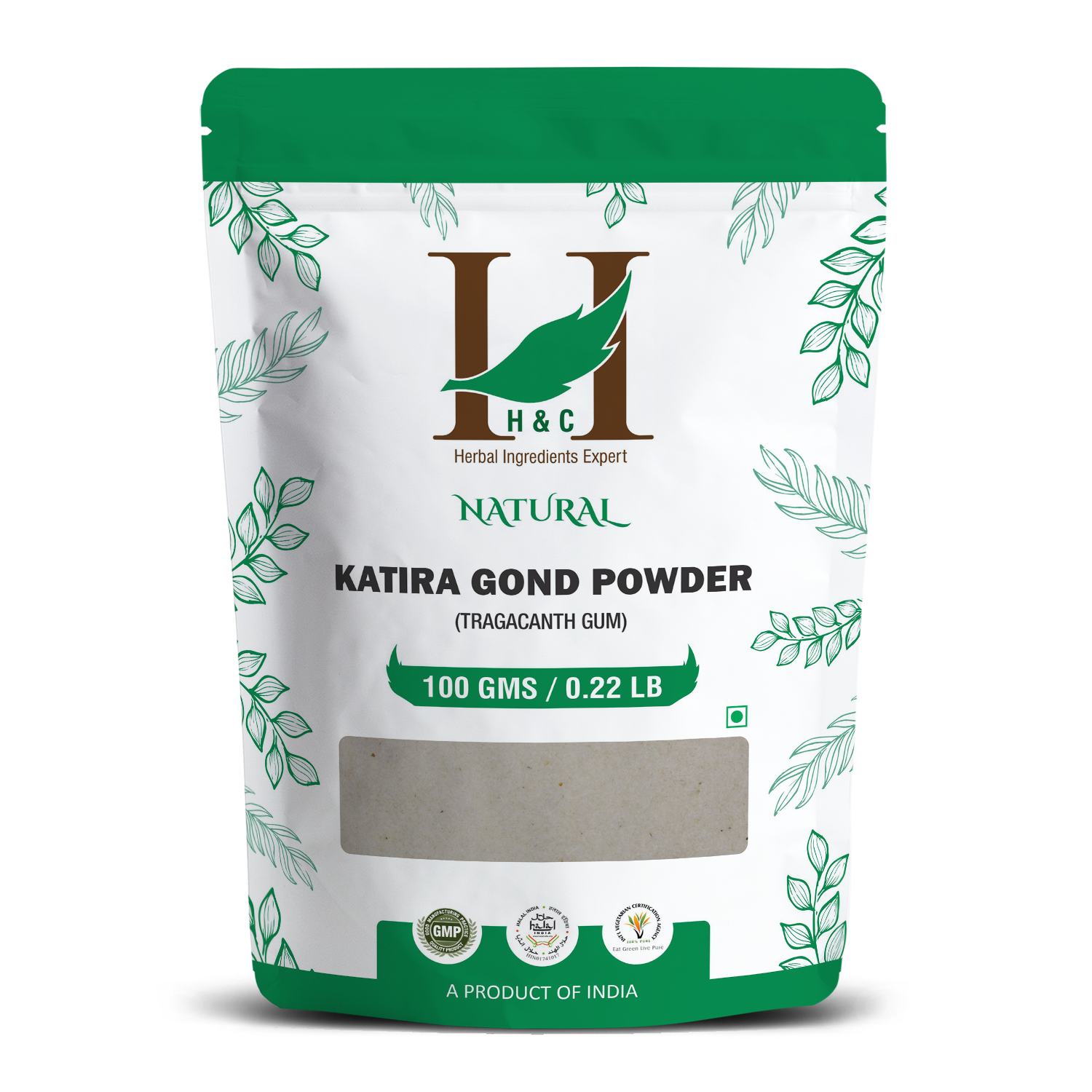 H&C Natural Katira Gond Powder 100gm - Natural Cooling & Digestive Support
