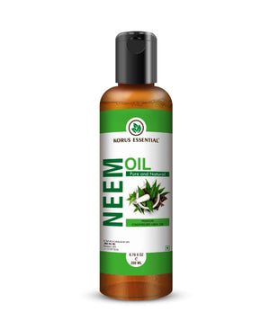 Korus Essential Neem Oil 100% Pure Cold-Pressed Neem Oil Bottle