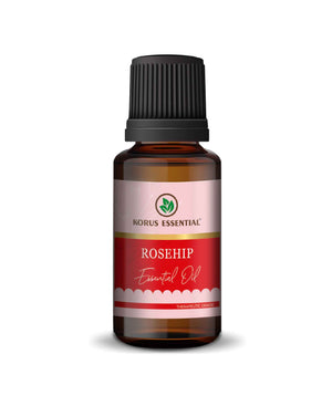 Korus Essential Rosehip Oil bottle with dropper for skincare