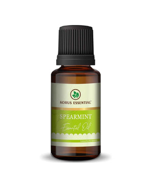 Korus Essential Spearmint Oil 15ml therapeutic grade bottle with dropper cap