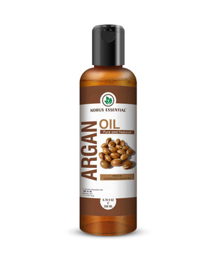 Korus Essential pure cold pressed argan oil bottle for skin and hair care