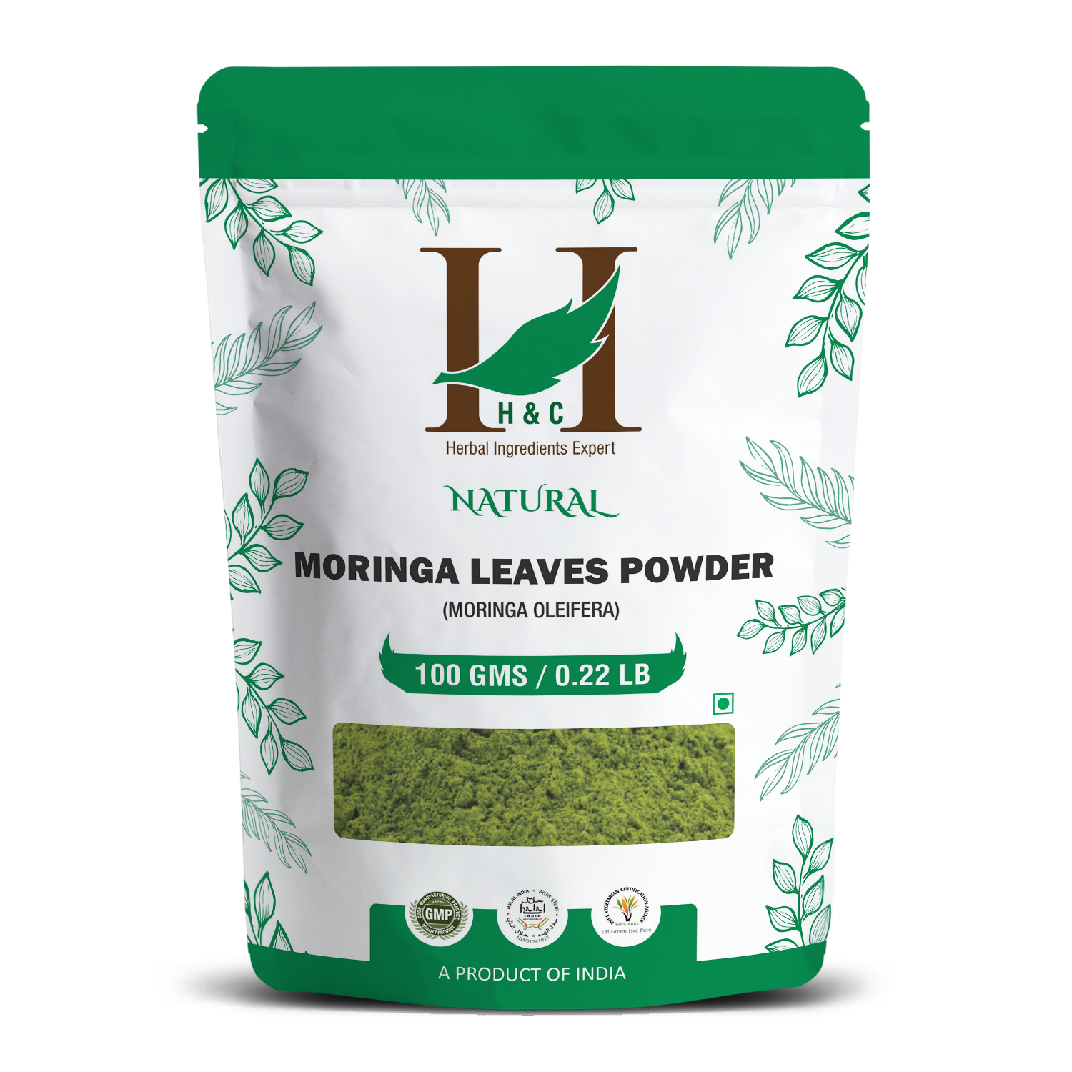 H&C Natural Moringa Leaves Powder 100gm - Complete Nutrition & Vitality