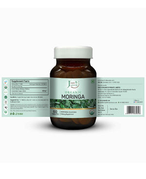 Just Jaivik Organic Moringa Tablets packaging