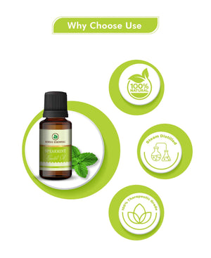 Natural spearmint aromatherapy oil bottle 15ml Korus Essential brand