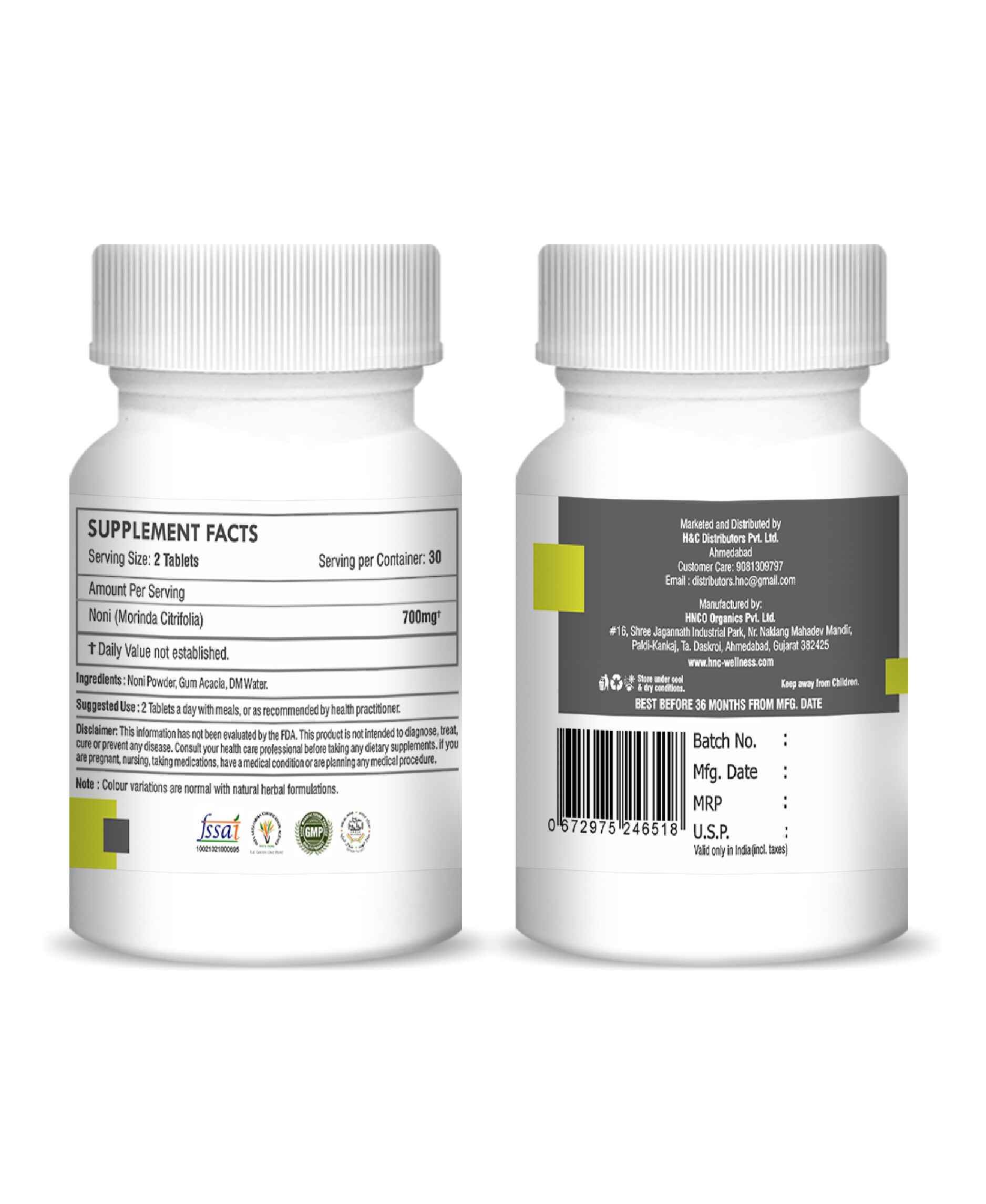 H&C Herbal Ingredients Expert Noni Tablets package