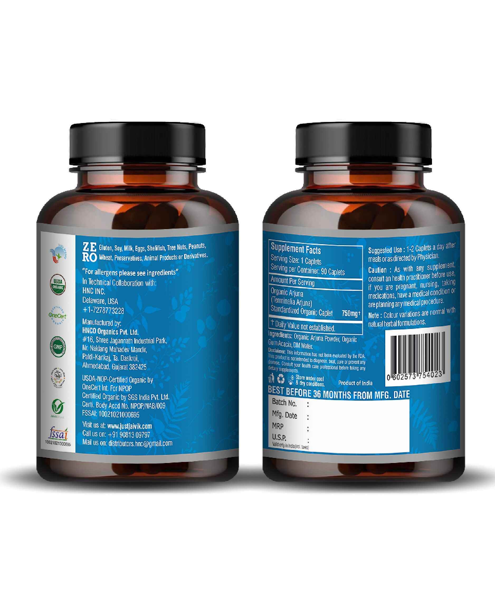 Organic Herbal Arjuna Capsule for Cardiovascular Support