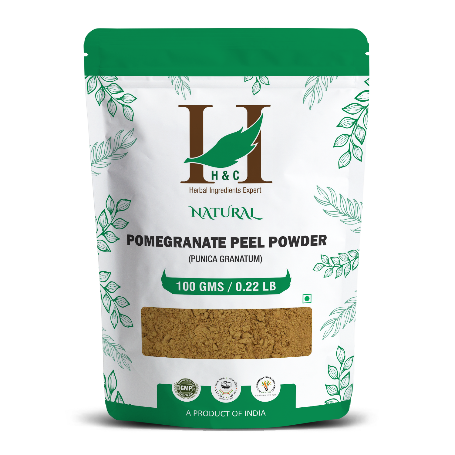 H&C Natural Pomegranate Peel Powder 100gm - Antioxidant-Rich for Radiant Skin & Wellness