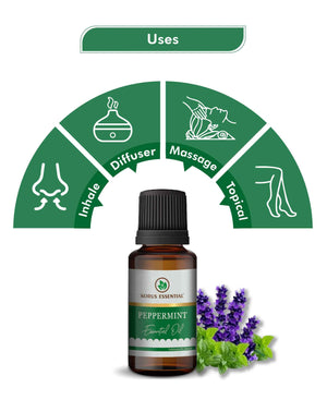 Peppermint oil for headache relief and muscle pain massage