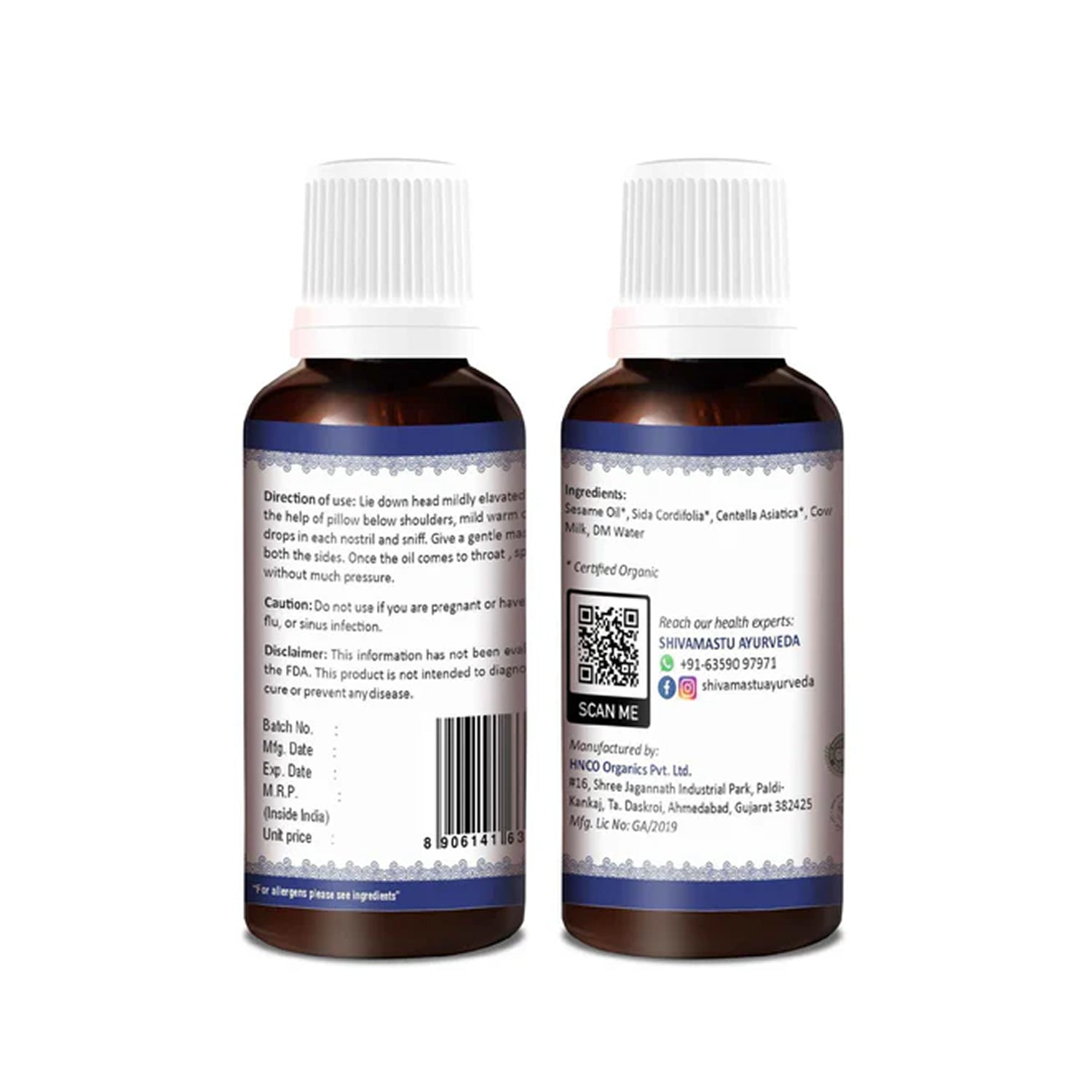 Shivamastu Organic Nasya Oil 30ml - (Pack of 2)