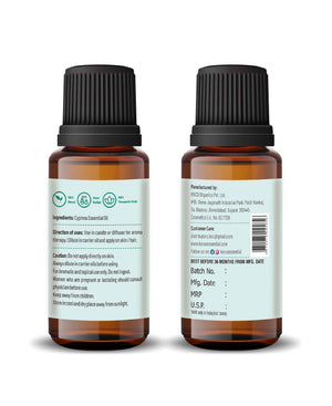 Pure Cypress essential oil from Korus Essential for aromatherapy