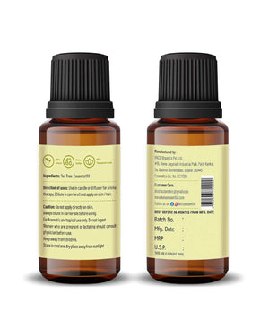 Pure Melaleuca alternifolia tea tree essential oil