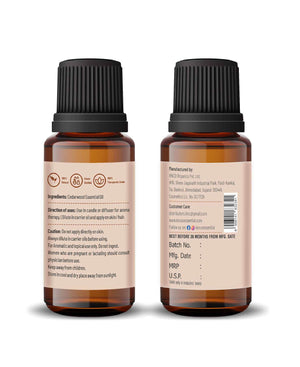 Pure cedarwood essential oil by Korus for relaxation and skin health