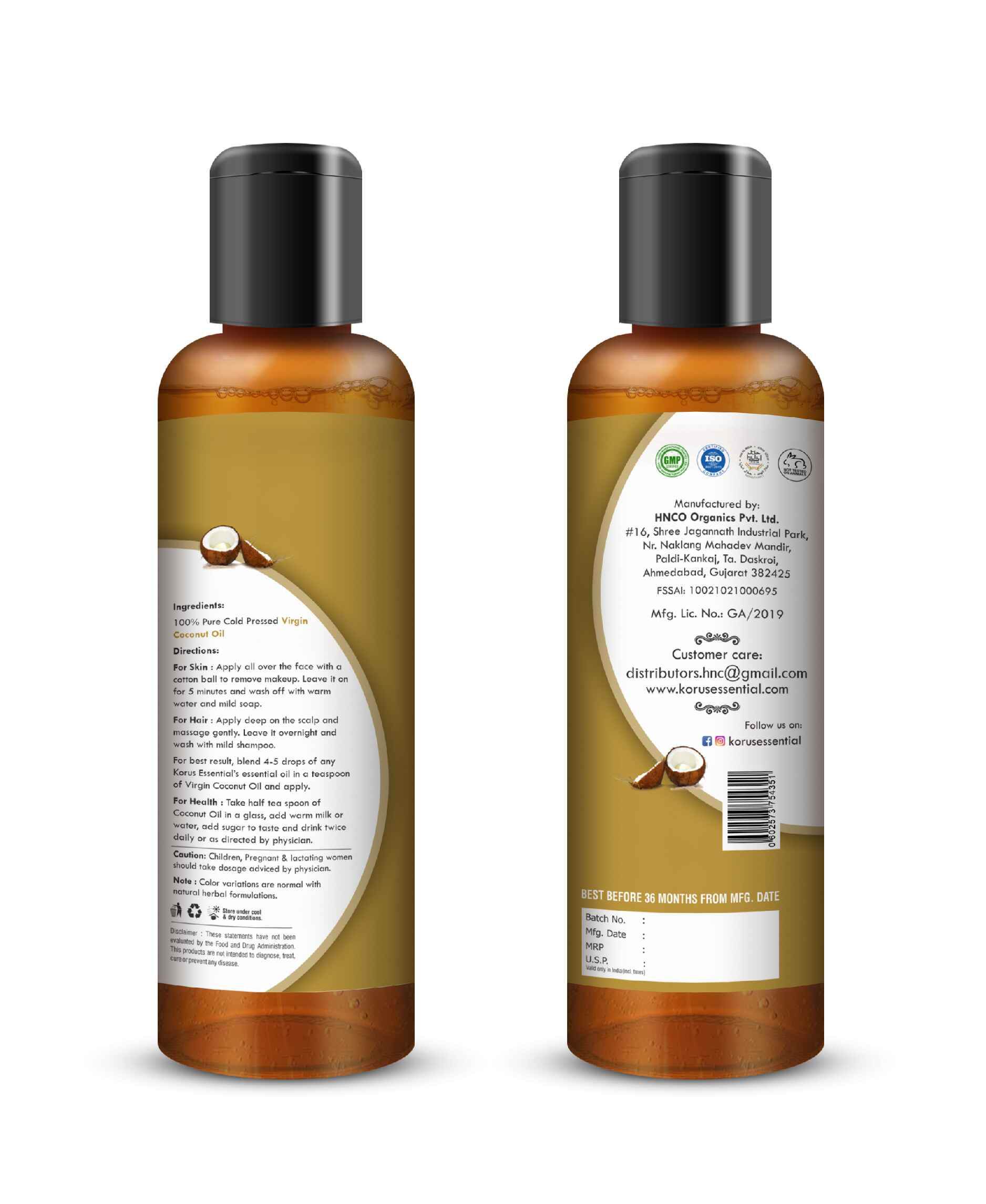 Pure cold-pressed coconut oil in glass jar with natural aroma