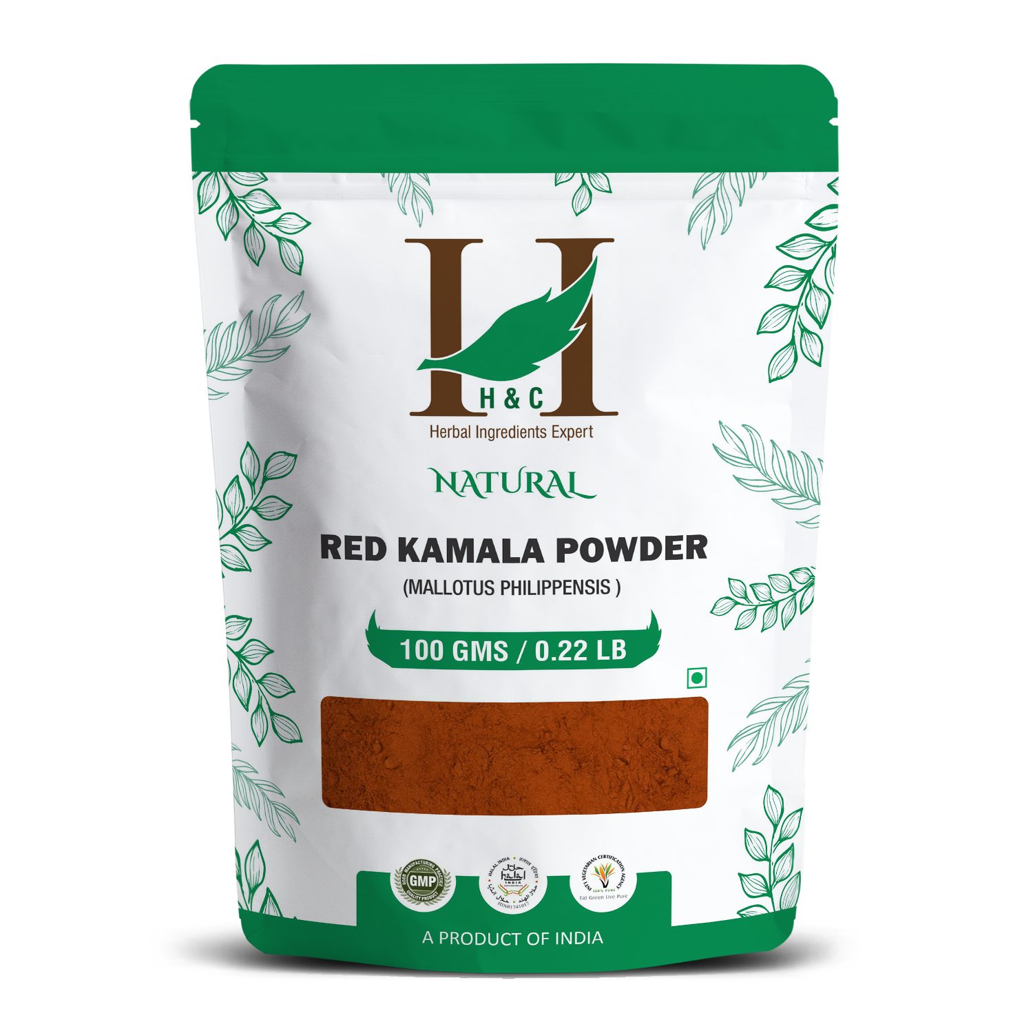 H&C Natural Red Kamala Powder 100gm - Hair Growth & Natural Dye