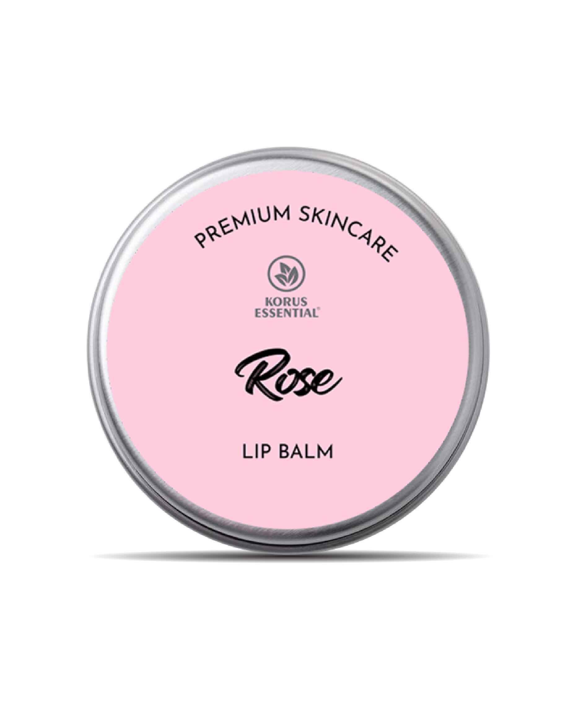 Korus Essential Rose Lip Balm with Shea Butter - 8gm (Pack of 2).