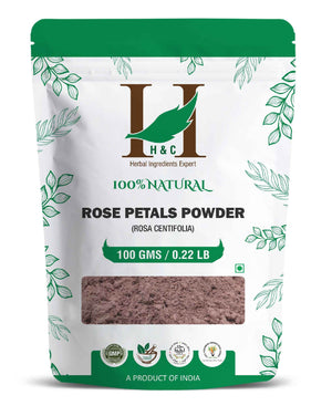 H&C Natural Rose Petals Powder for skin and hair care for acne, pores, and skin toning
