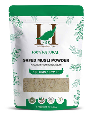 H&C Natural Safed Musli Powder 100% pure herbal supplement