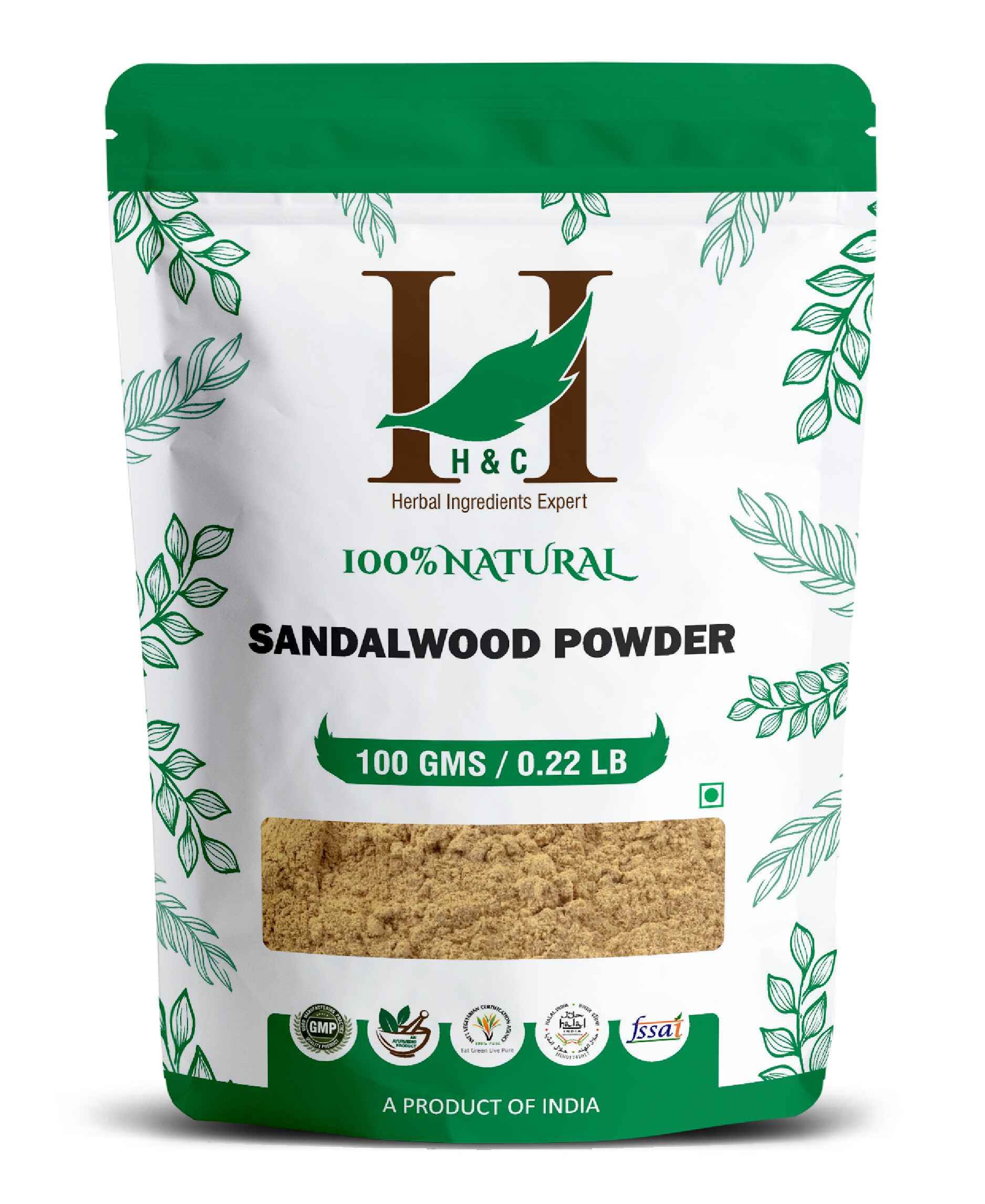 H&C Natural Sandalwood Powder 100% Pure Herbal