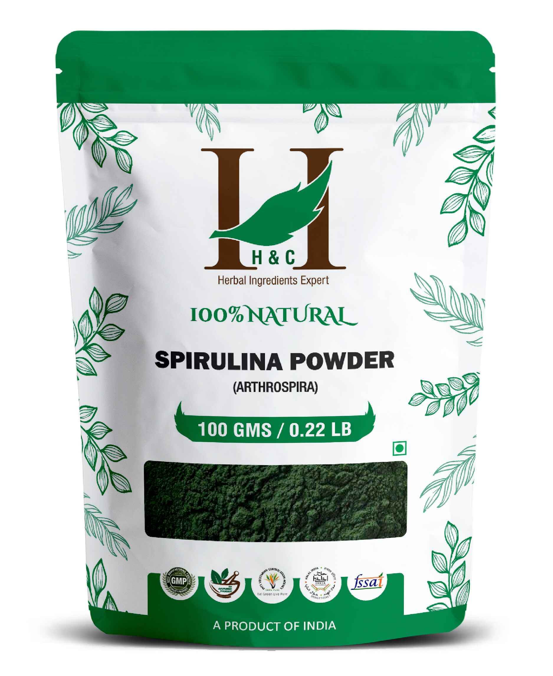 H&C Natural Spirulina Powder 100% pure superfood for health & Wellness