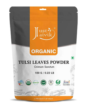 Just Jaivik Organic Tulsi Powder 100% pure holy basil leaf