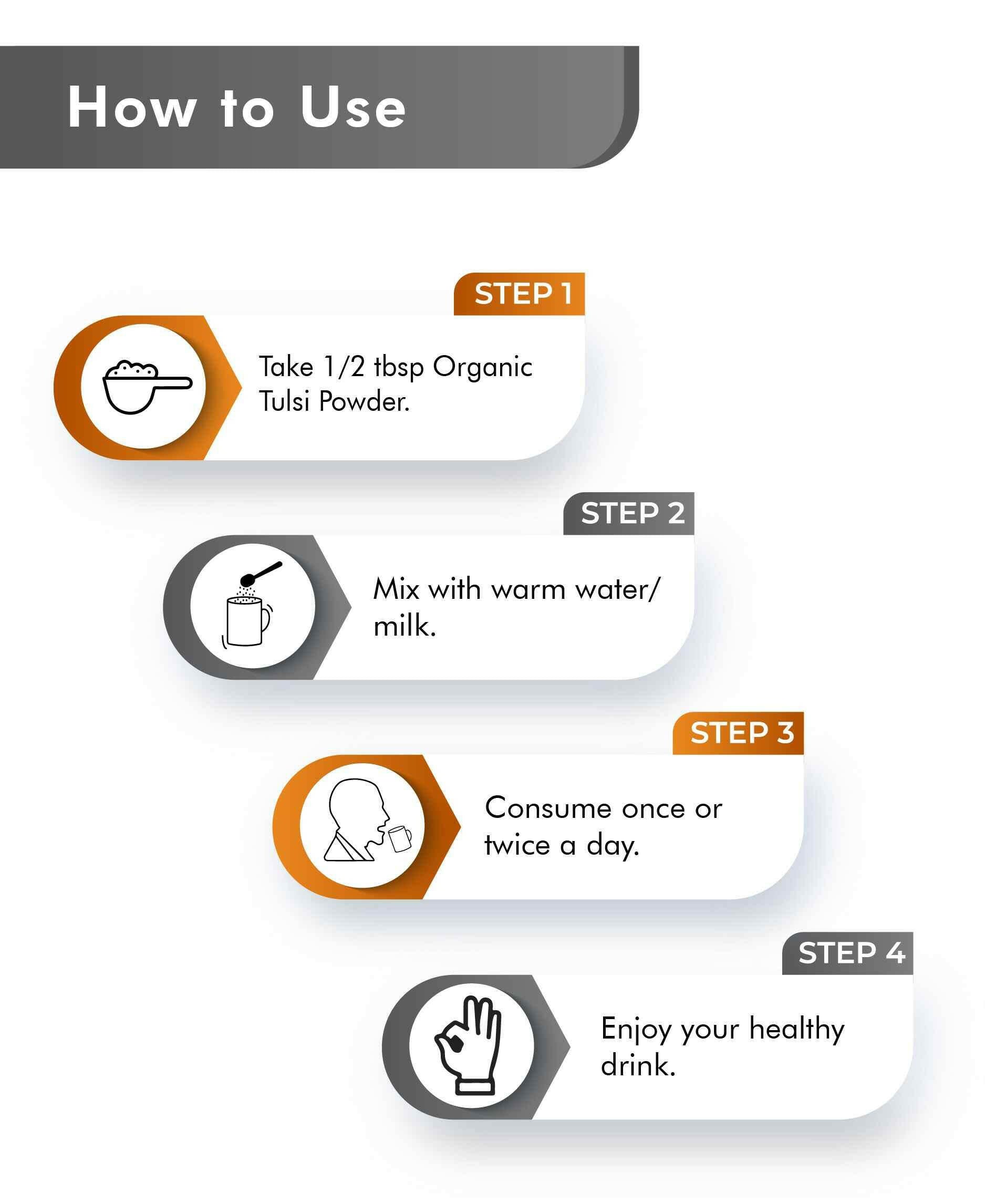 USDA certified organic tulsi herbal powder pack