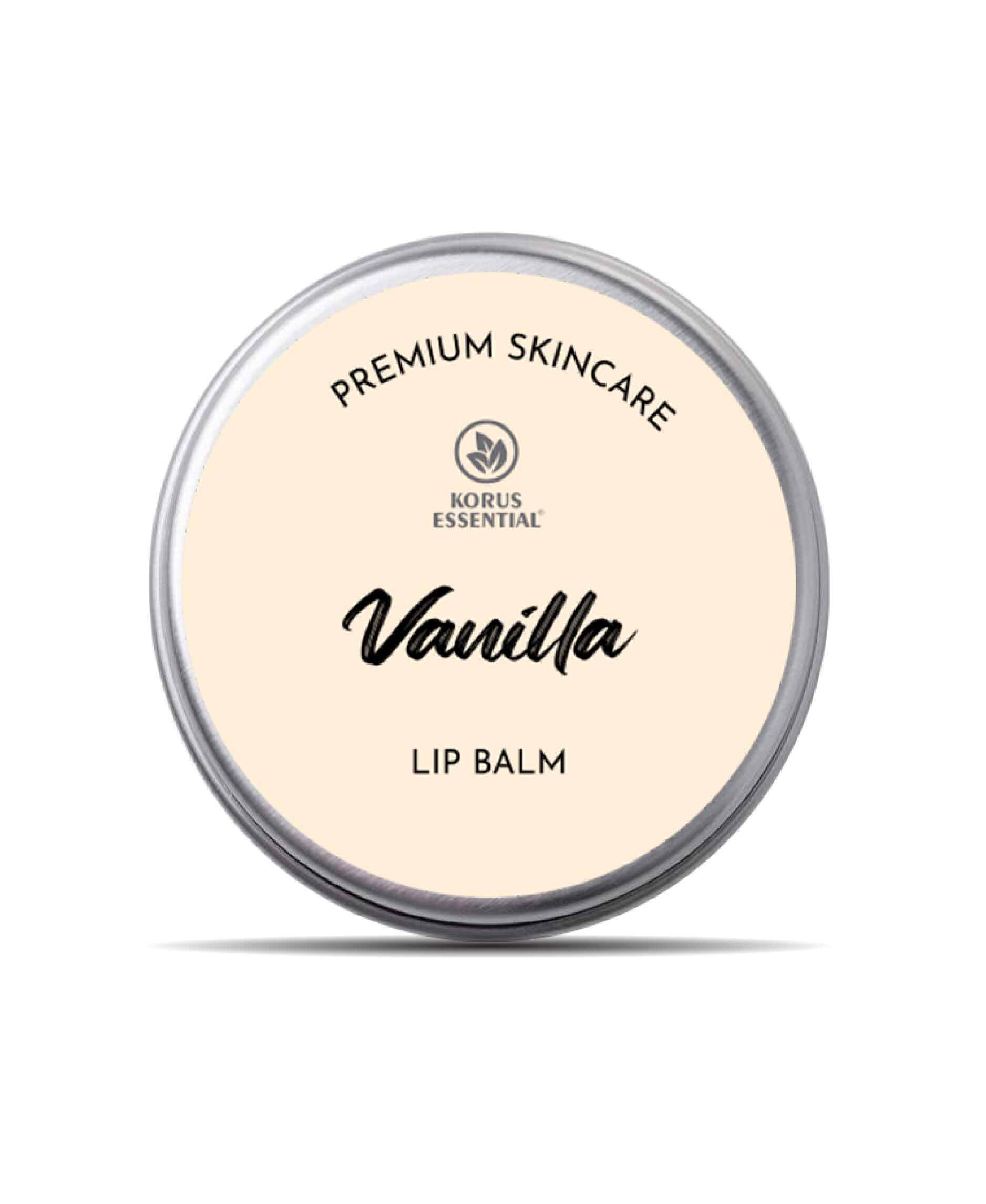 Korus Essential Vanilla Lip Balm with Shea Butter - 8gm (Pack of 2).