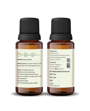 Korus Essential Vetiver Oil - 15ml (Pack of 2).