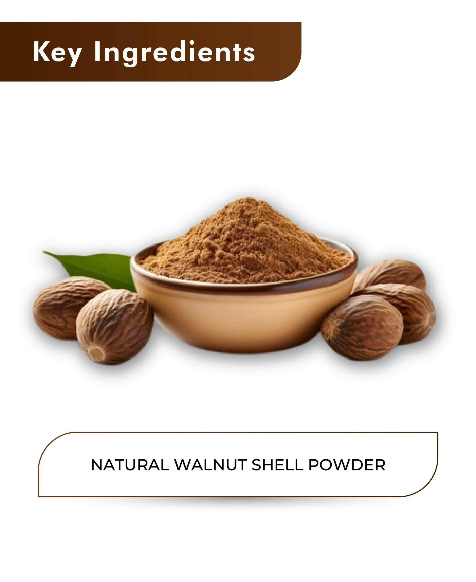 Walnut shell powder gentle face scrub for sensitive skin