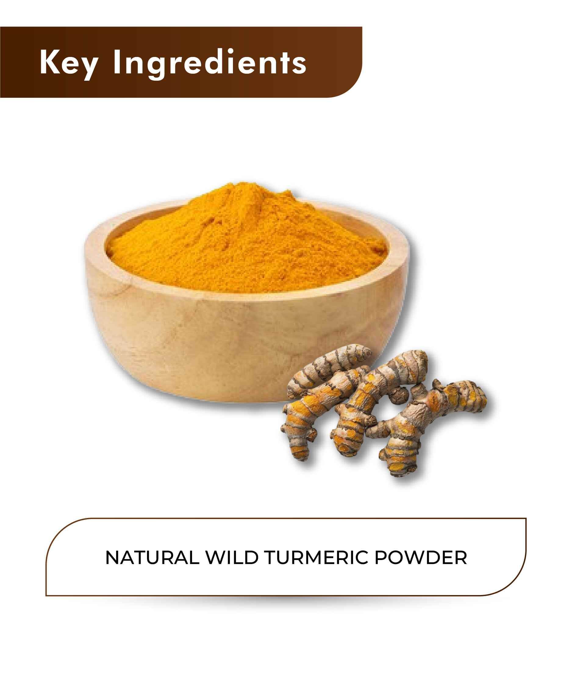 Homemade herbal face mask with wild turmeric powder