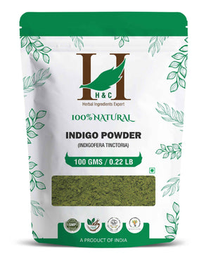 H&C Natural Indigo Leaf Powder - 100gm (Pack of 5) For Hair.