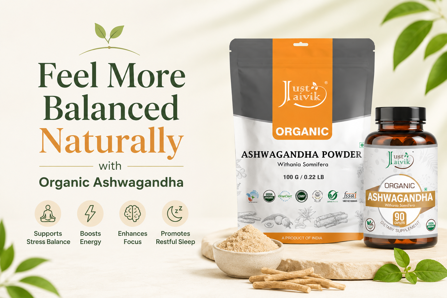 Ashwagandha Powder and Caplets