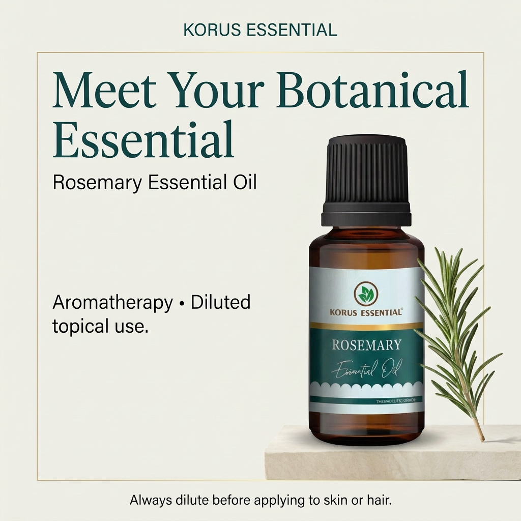 Korus Essential Rosemary Oil 15ml - Hair Growth & Aromatherapy