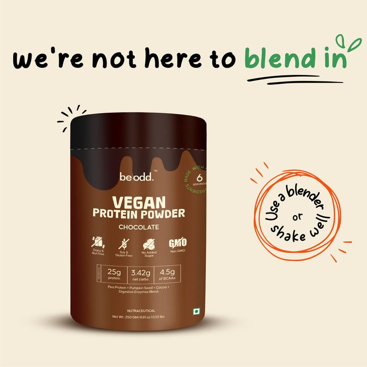 Be Odd Vegan Protein Powder Chocolate Flavored - 250gm.