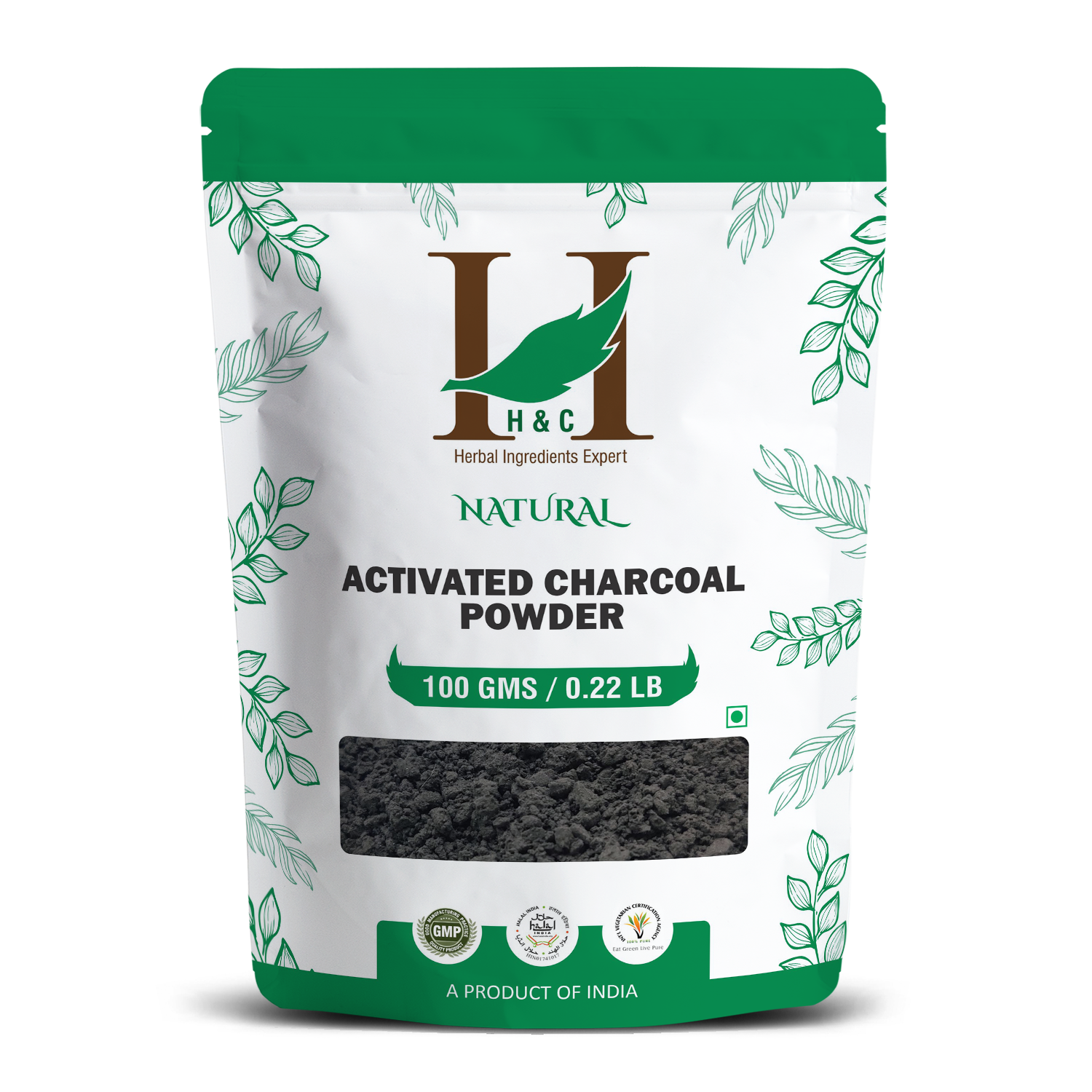 Activated Charcoal Powder 100gm - Teeth Whitening, Skin & Hair Care | H&C