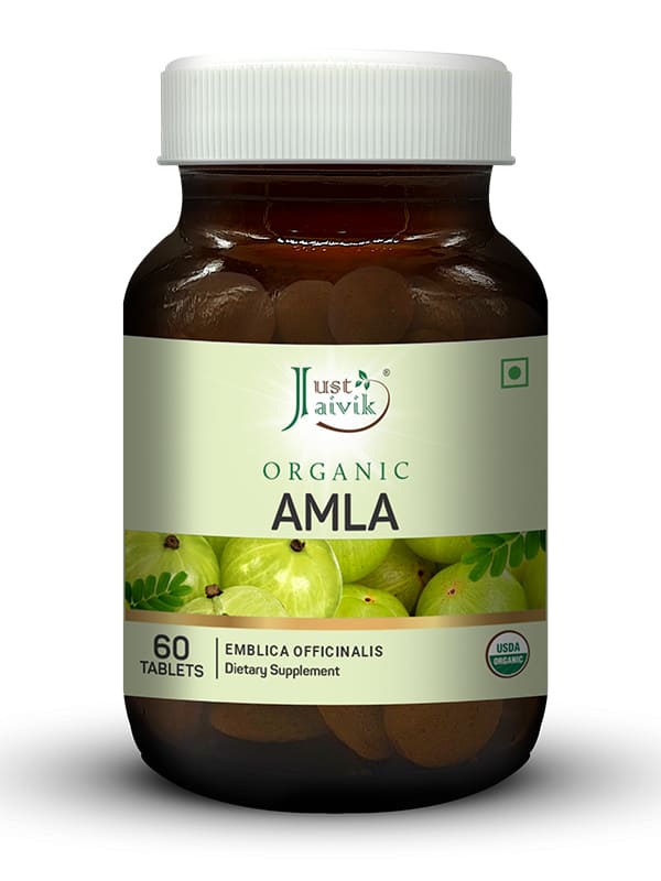 Just Jaivik Organic Amla Tablets - 600mg, 60 Tablets