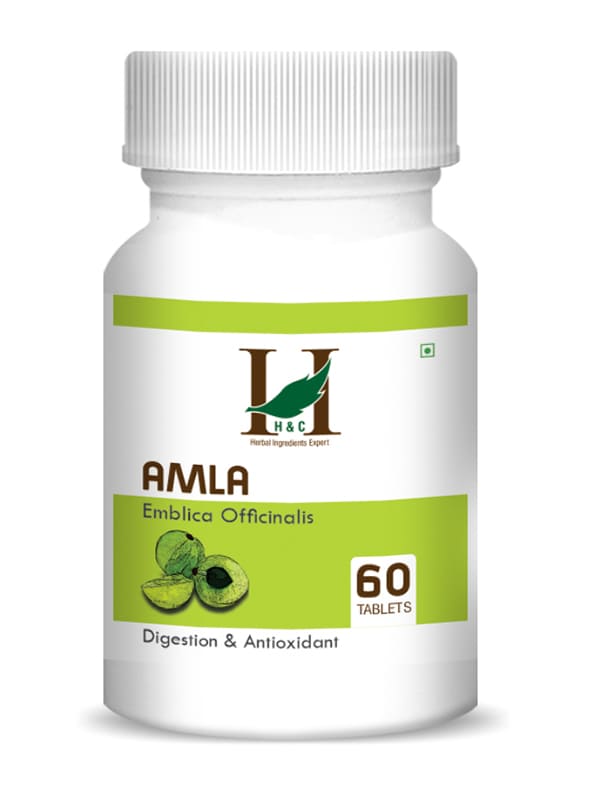 H&C Amla Tablets - 350mg , 60 Count for Digestion & Antioxidant