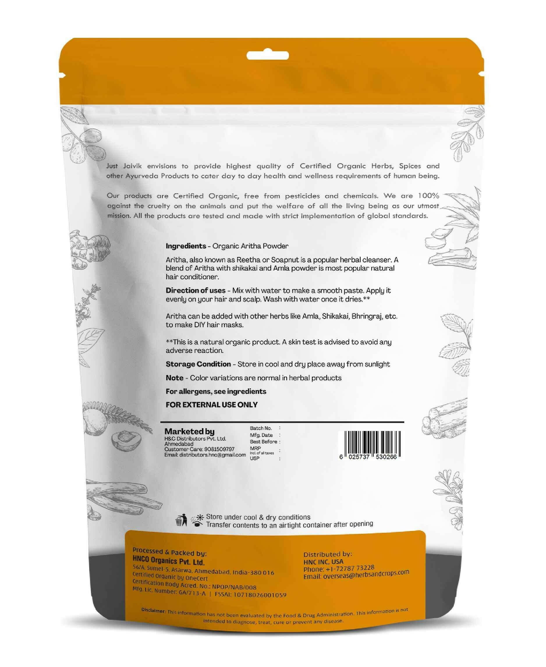 Just Jaivik Pure Reetha Powder Herbal Shampoo