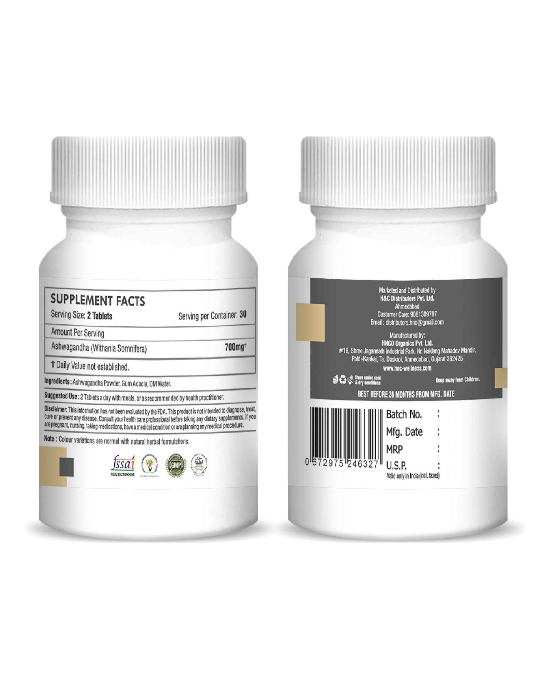 Ayurvedic Ashwagandha capsules for anxiety and better sleep