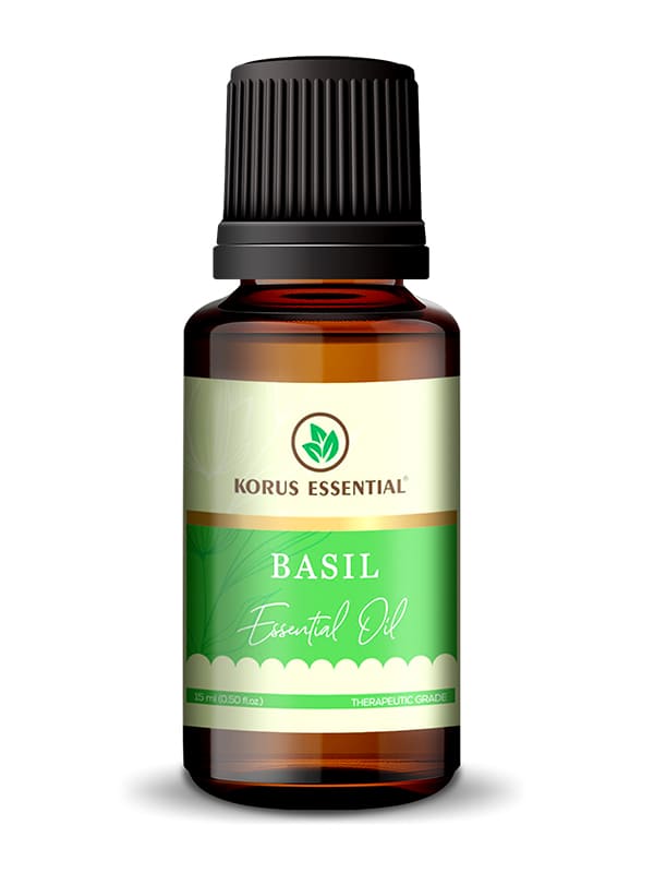 Basil Essential Oil - 15 ml each | Pack of 2 | Korus Essential