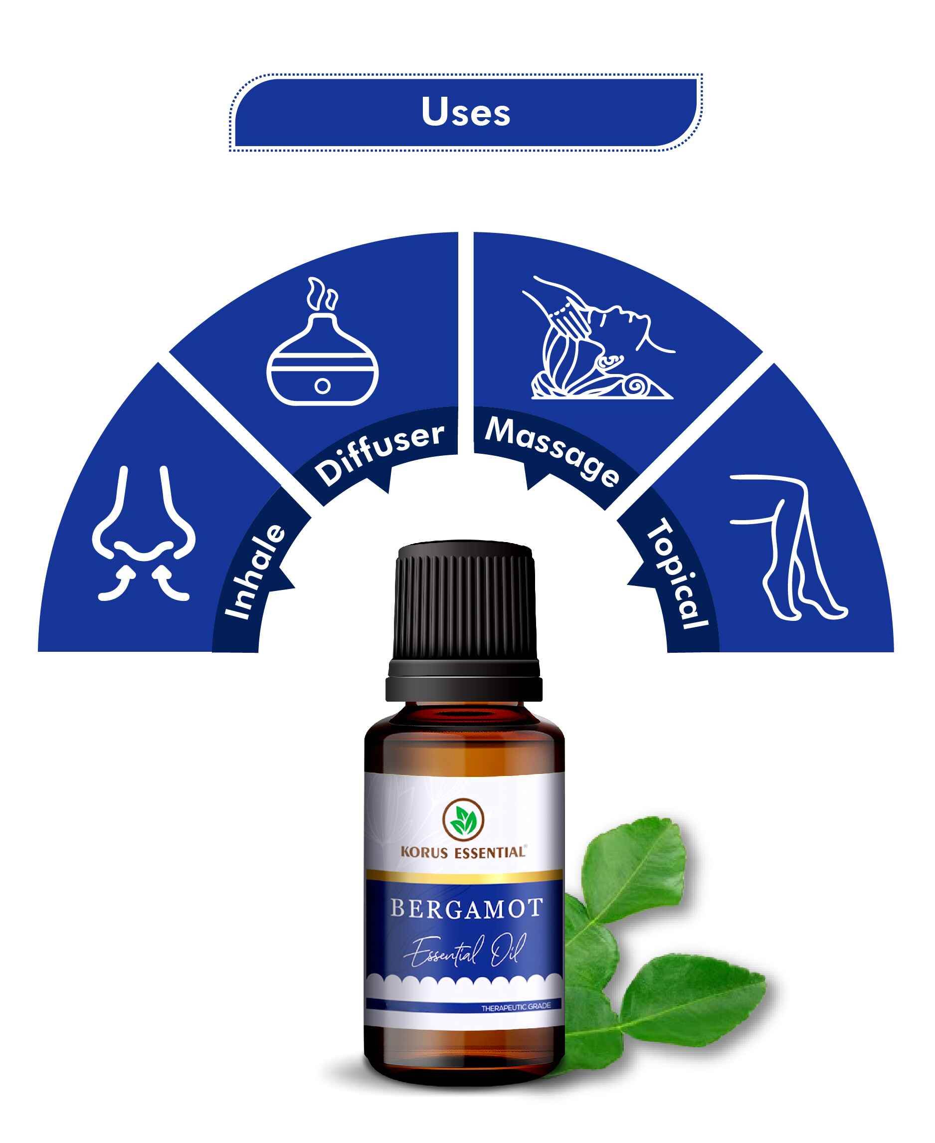 Korus Essential Bergamot Oil - 15ml (Pack of 2).