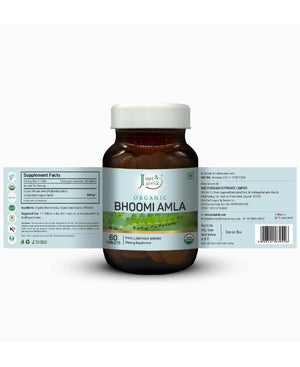 Just Jaivik Organic Bhumi Amla Tablets 600mg bottle for liver health
