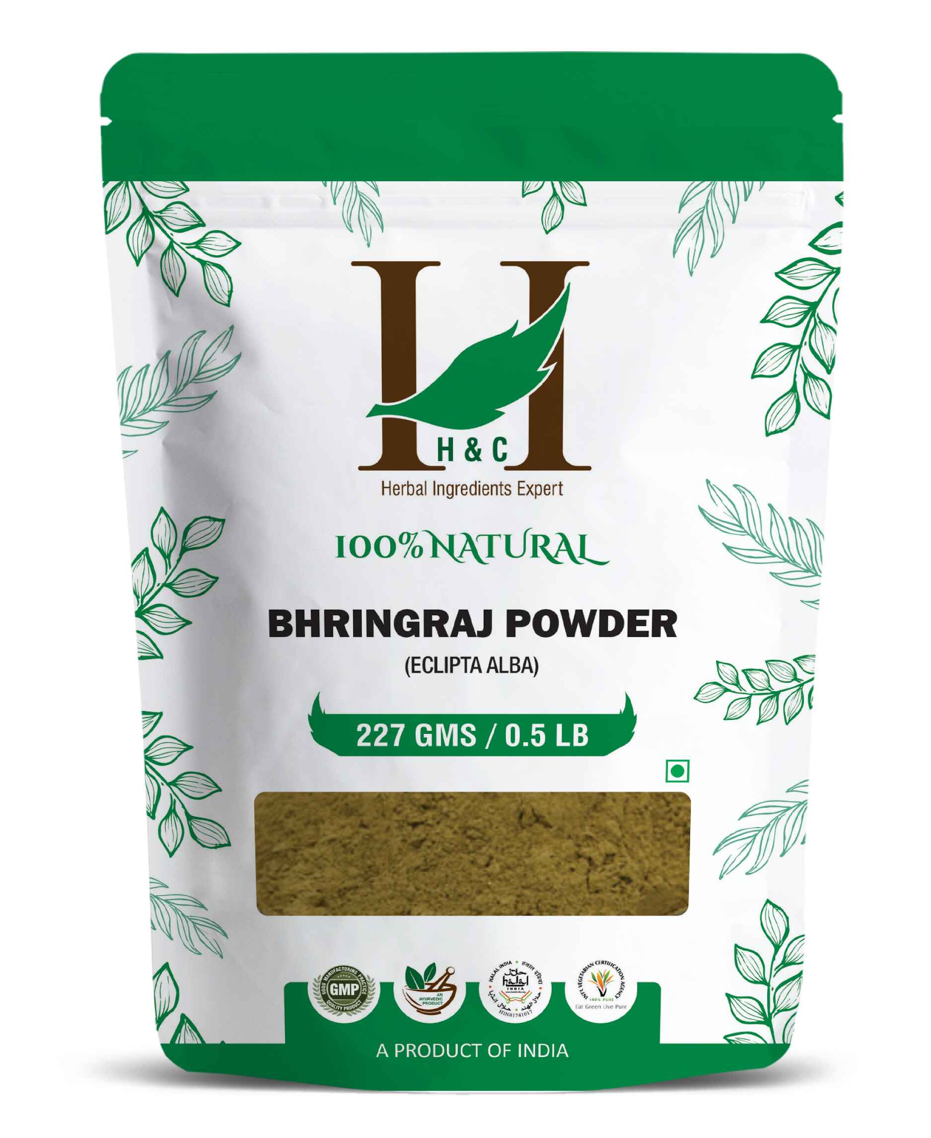 H&C Natural Bhringraj (Eclipta Alba) Powder For Hair Growth - 100gm (Pack of 4).