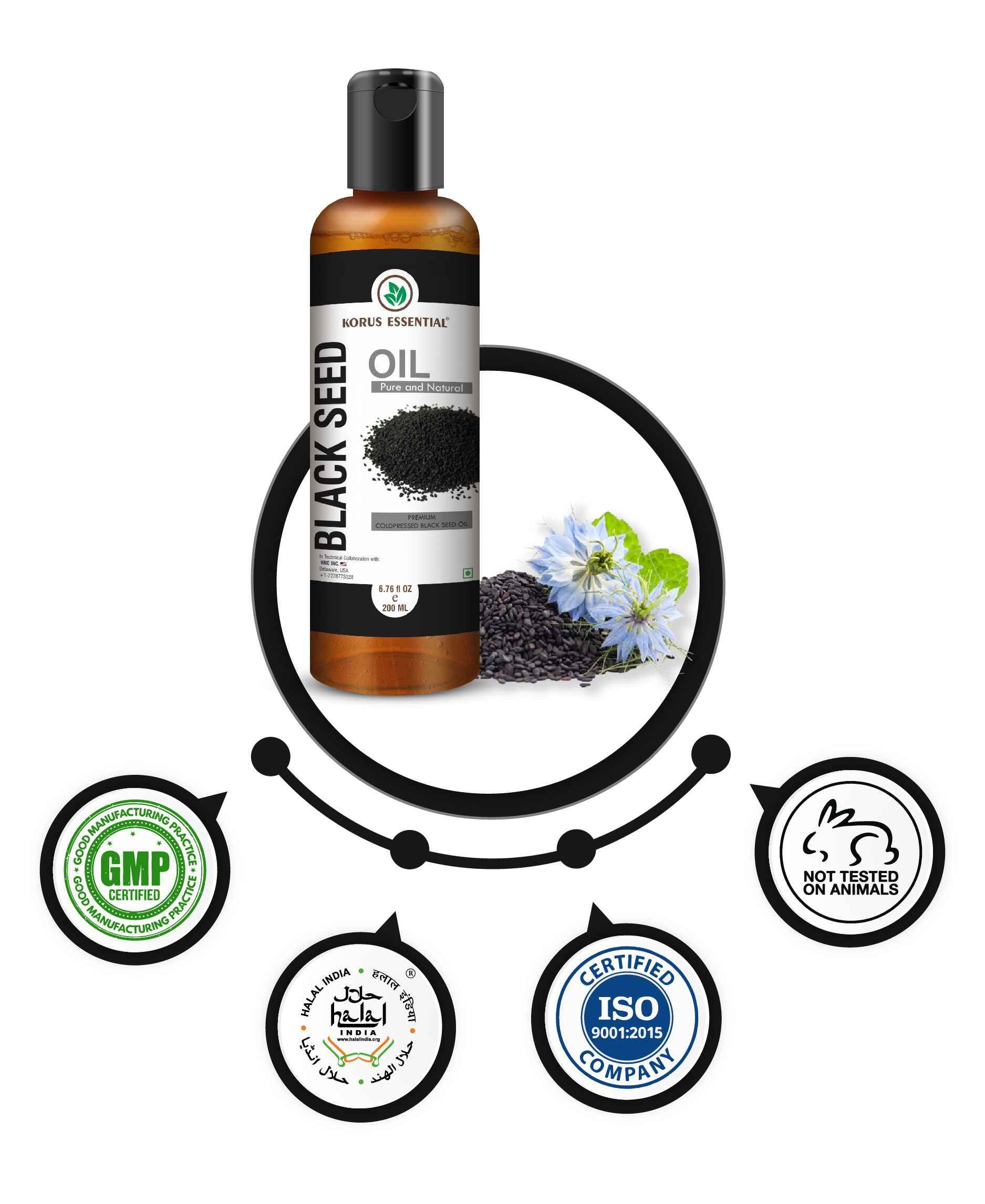 Korus Essential Black Seed Oil 200ml - 6.76 fl oz.