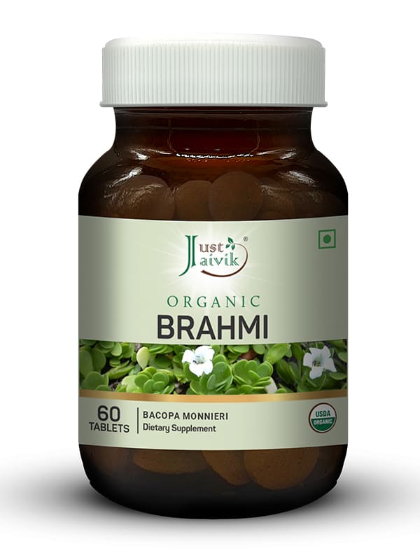 Just Jaivik Organic Brahmi Tablets - 600mg, 60 Tablets