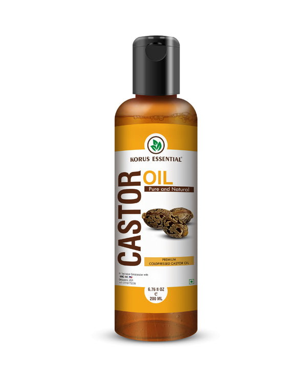 Castor Oil 200ml - 6.76 fl oz By Korus Essential