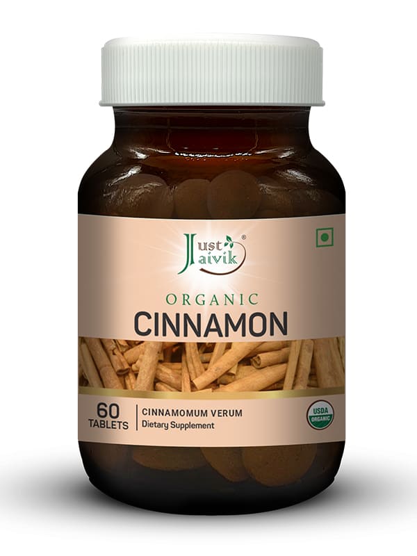 Just Jaivik Organic Cinnamon Tablets - 600mg, 60 Tablets